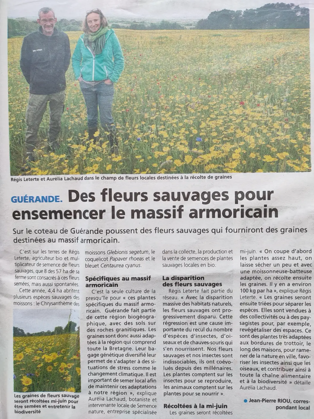 Article Echo de la Presqu'île 07062024 • semence nature